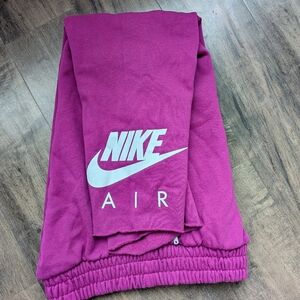 Nike Air High-Rise Fleece Pants Pink - Raw Hem -  XS